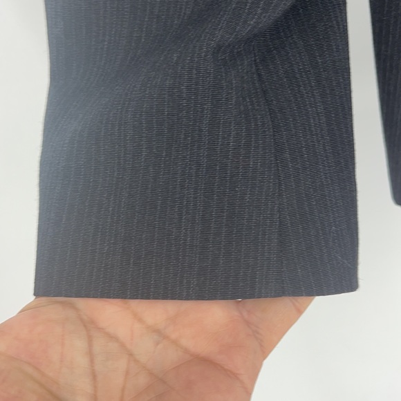 AKRIS punto blazer jacket 100% Wolle laine wool button up 100% leather neck - Picture 7 of 10